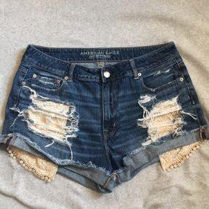 AEO High-Rise Festival Ripped Shorts